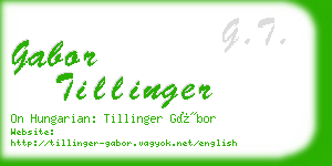 gabor tillinger business card